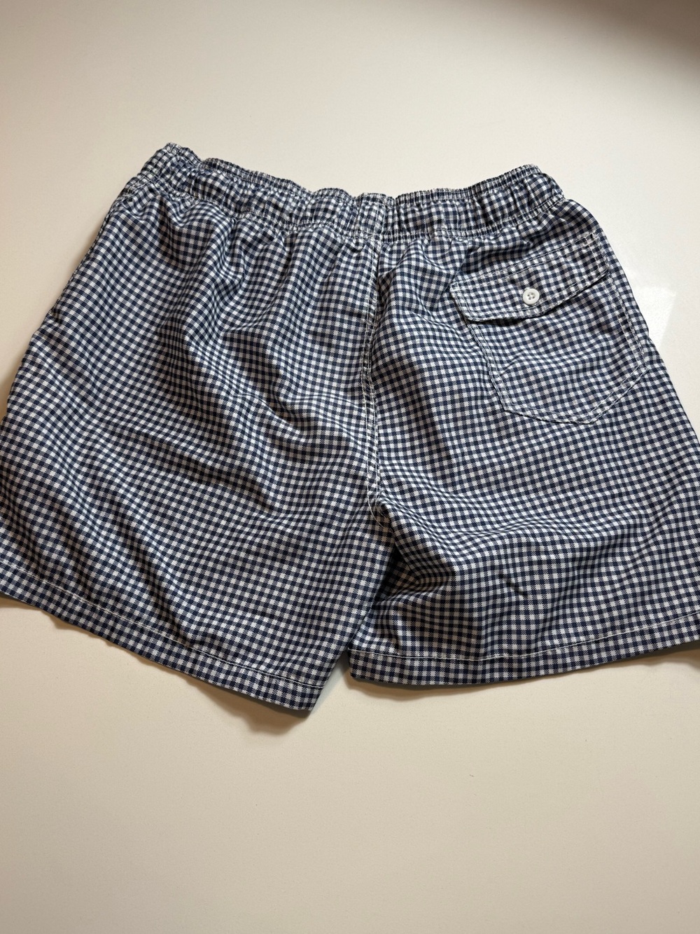 Kanu Surf Men’s Navy White Gingham Plaid Swim Trunks Drawstring Size M - Picture 2 of 9
